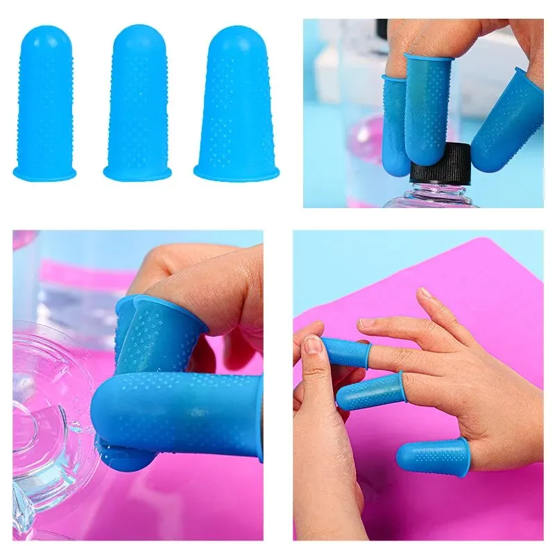 3pcs Silicone Finger Protector Sleeve Cover Anti-cut Heat Resistant Finger Sleeves Great Cooking Kitchen Tools