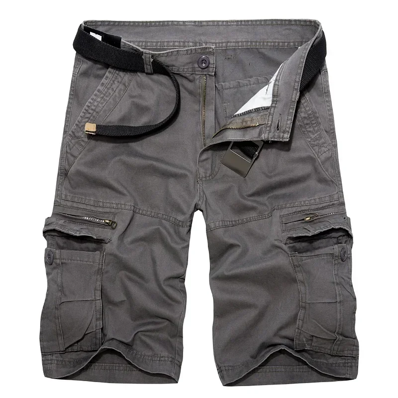 Summer Men\'s Tactical Military Cargo Shorts Loose Casual Multi-Pocket Cotton Hiking Combat Shorts Male Hot