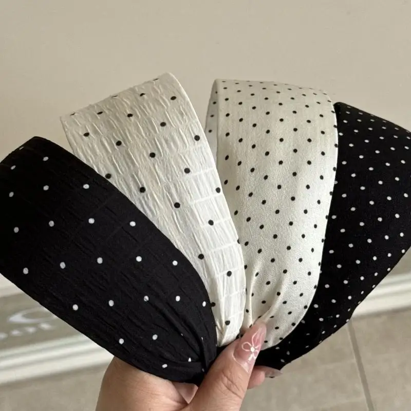Modische, gepolsterte, dicke Stirnbänder mit mehrfarbigem Polka-Dot-Design für Frauen – Detail 11