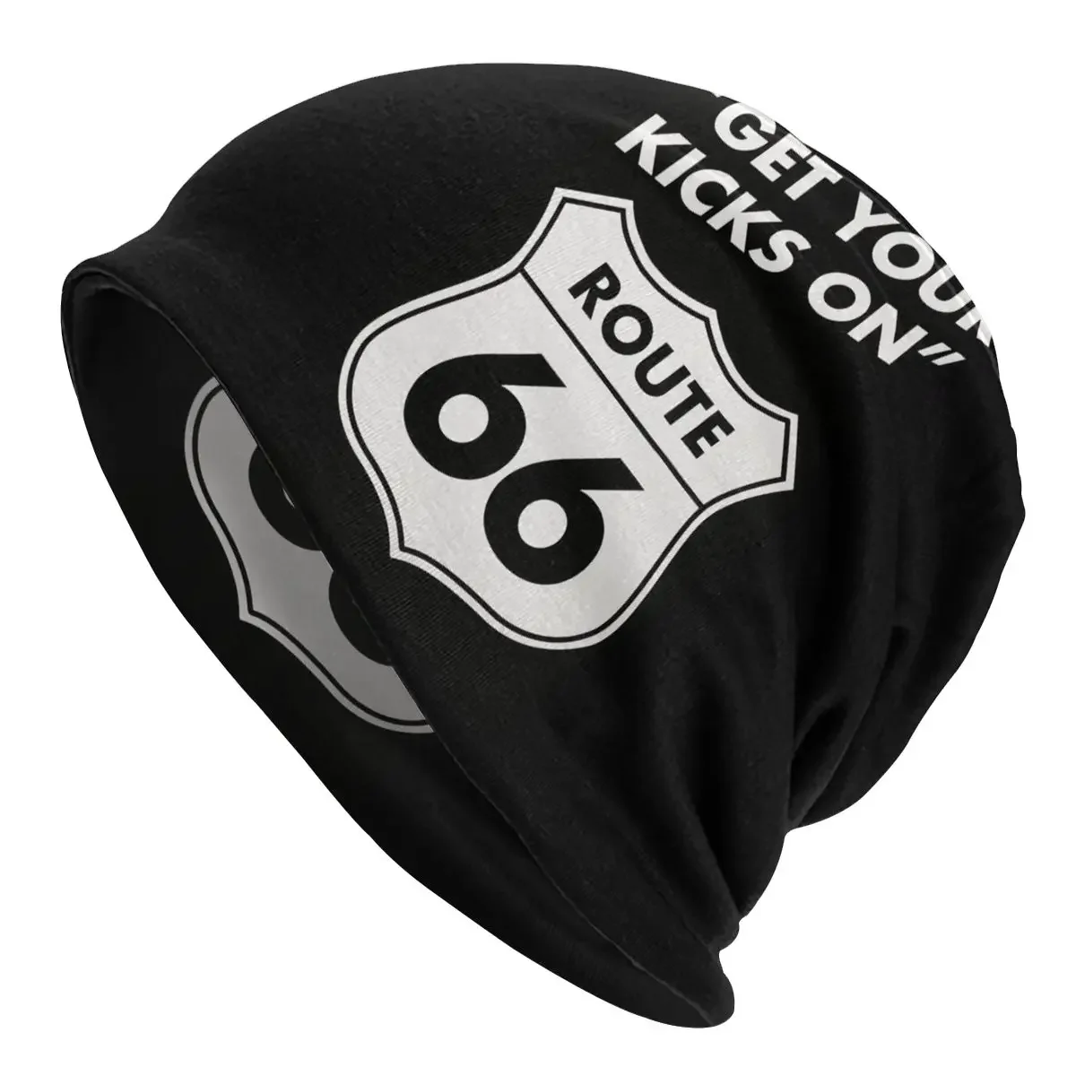 Get Your Kicks On Route 66 Beanie Bonnet Knit Hat Men Women Hip Hop Unisex Adult USA Highways Winter Warm Skullies Beanies Caps