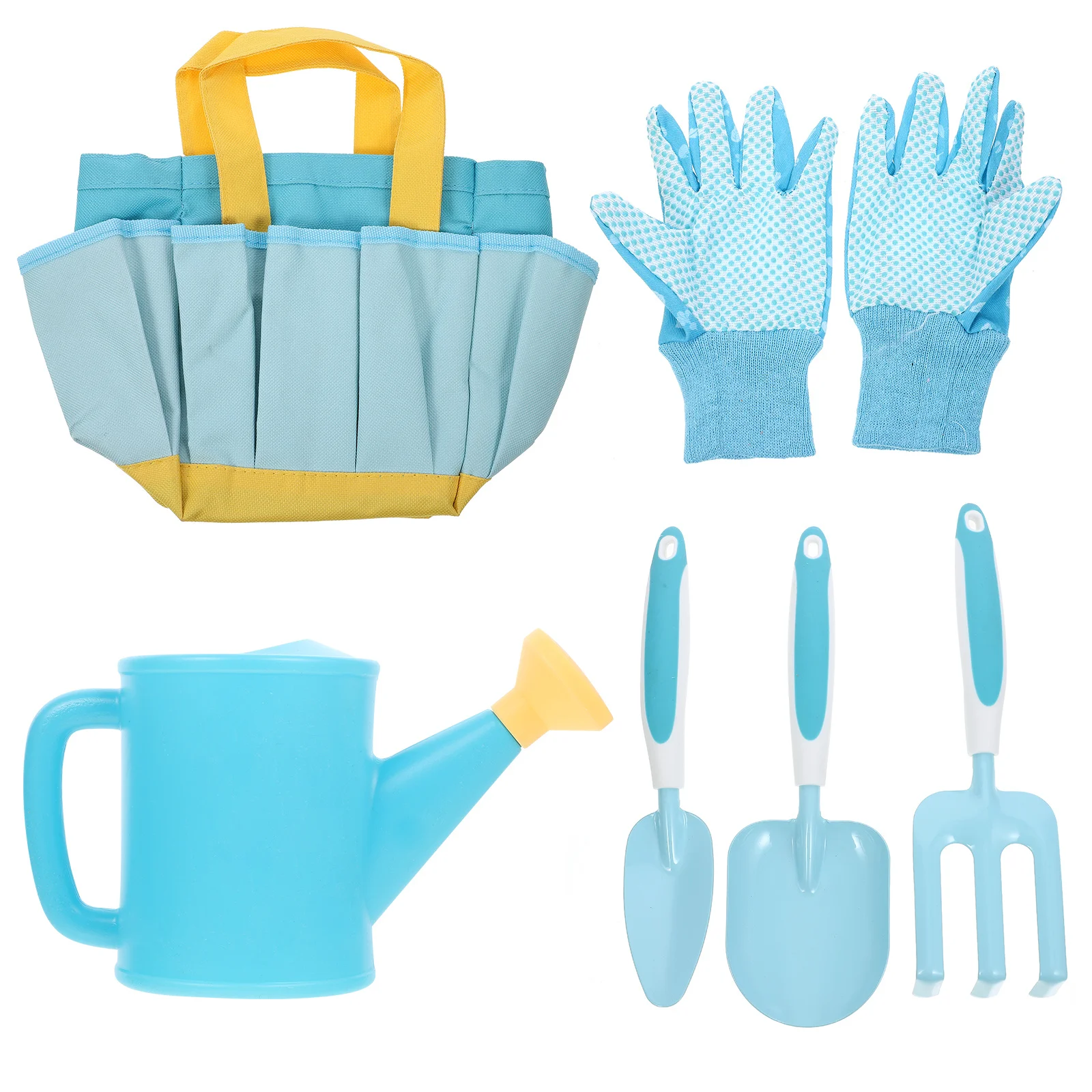 1Set Garden Tools Shovel Rake Set Portable -Sized Handle for Outdoor Planting Activities Educational Yard Work