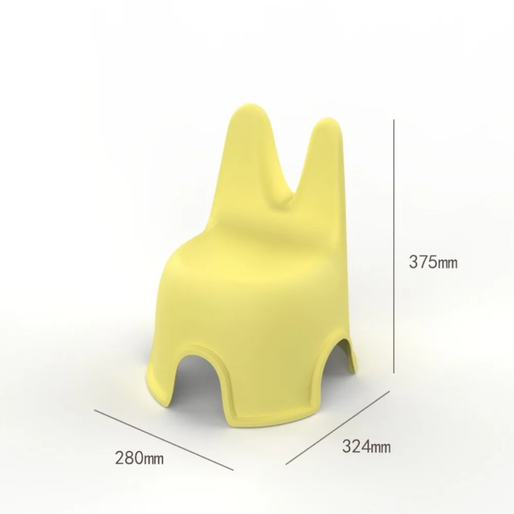 Creative Plastic Children's Chair Stable Rabbit Ears Dining Chair Anti-slip Thickened Back Chair Baby
