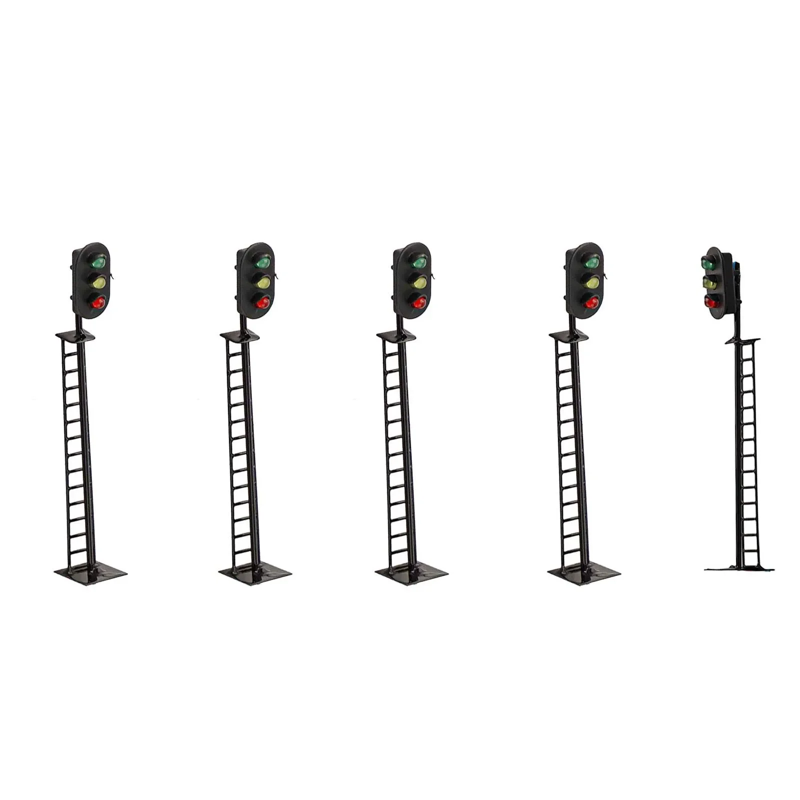 5pcs Signal Light Model Train Model Signal Light DIY Scene Ornaments HO Scale Model Train Railroad LED Signals Pedestrian Lamp