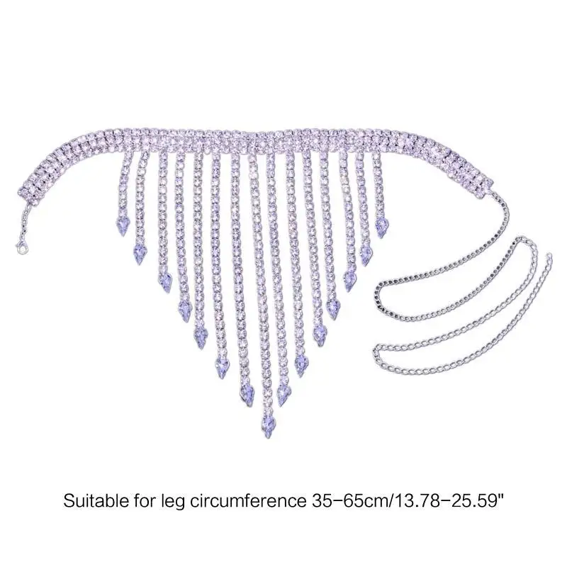 652F المرأة مثير الراين القوطية الساق سلسلة أحزمة تأثيري شاطئ حفلة الفخذ سلسلة #6