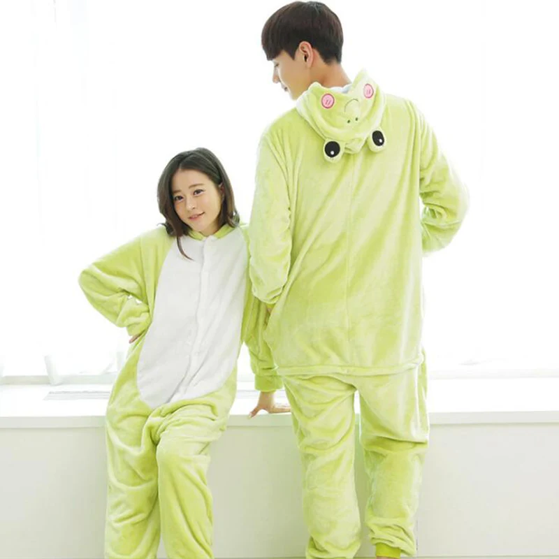 Erwachsene Grün Frosch Tier Kigurumi Einteiligen Frauen Männer Party Anime Cosplay Onesies Kostüme Weichen Lustige Cartoon Pyjamas Für Mädchen Junge