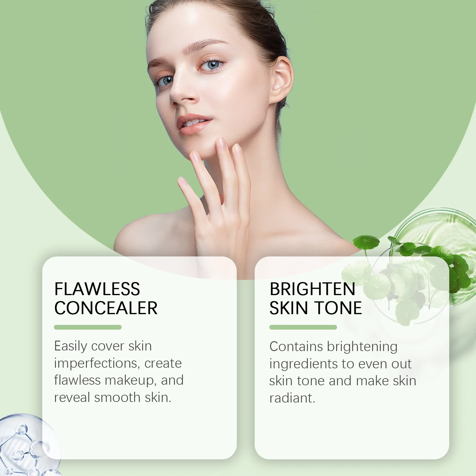 كريم إخفاء CC كريم اشراق غطاء تنعيم البقع الداكنة التجاعيد خفيف الوزن للتحكم في الزيت يدوم طويلاً كونسيلر مرطب لامع #2