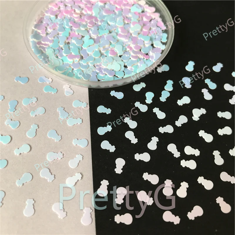 PrettyG 1 Box Snowman Shape Pearl Iridescent Glitter Nails Art Decoration Body Glitter Tattoo Makeup Accessories
