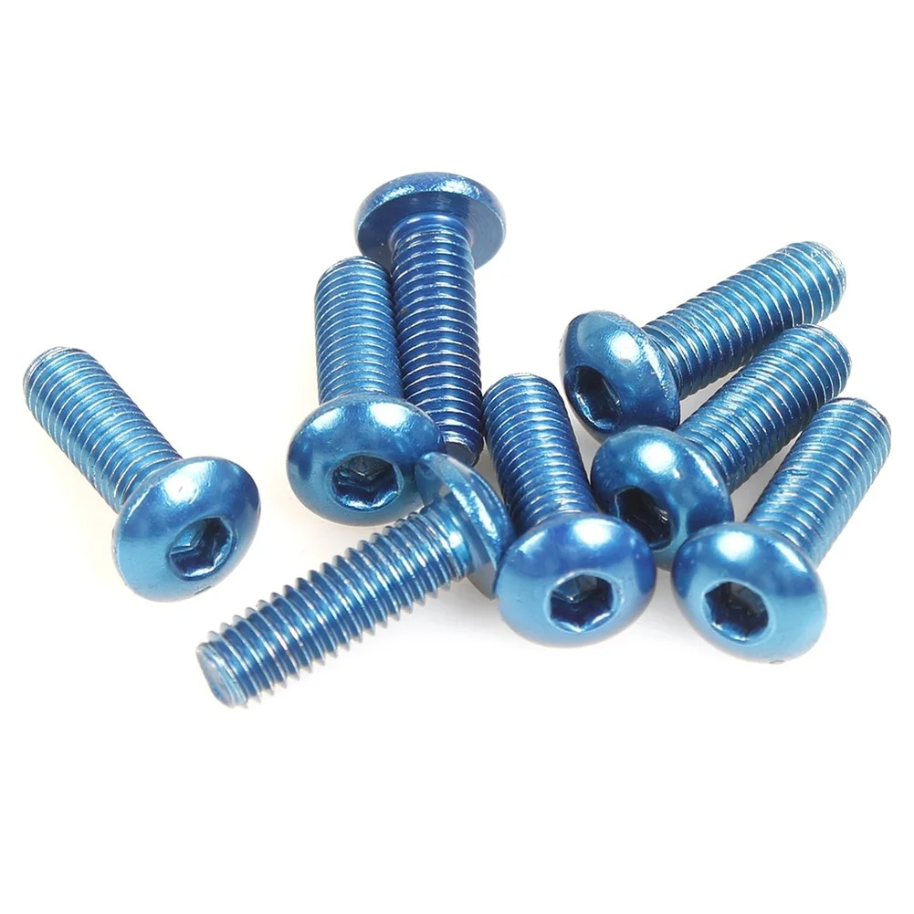 8 قطعة مسامير عجلة القيادة المعدلة للسيارة مع مفتاح ربط برأس مسطح ورأس مستدير ملون من الفولاذ المقاوم للصدأ مثبتات عجلة القيادة #5