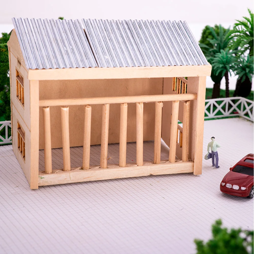 8PCS 1:35 Corrugated  Tile Wall Sheet Building For Military Scene Modeling Materials Assembled Diorama Layout Kits Toy