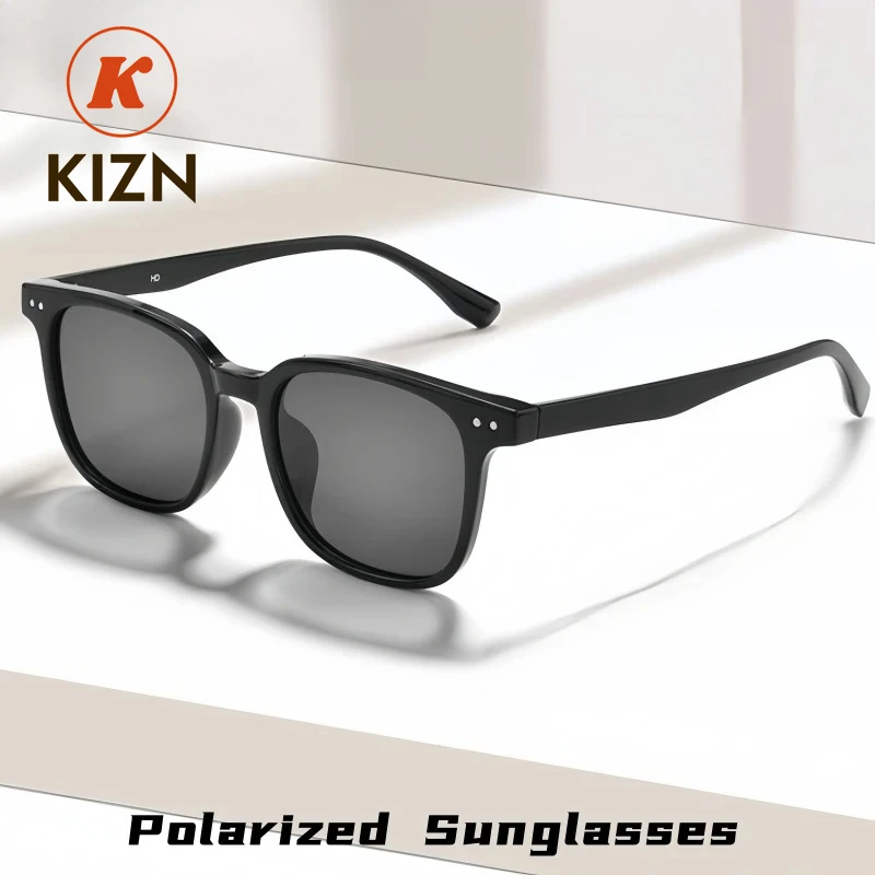 

KIZN Retro Fashion Polarized Men's Sunglasses Ultra Light Square TR90 Driving Fishing UV400 Optical Eyeglasses Women 19590