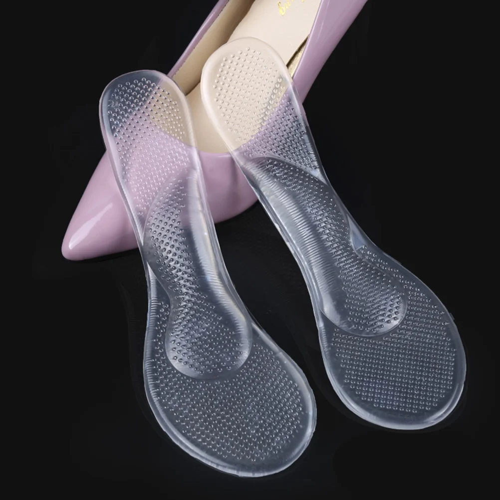 Women High Heels Gel Shoe Insoles Cushions Silicone Insole Pads Arch Support Feet Care Massage Insoles (Free Size)