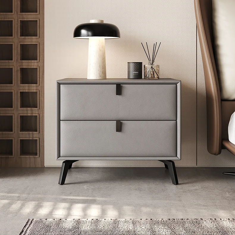 

#Round Nightstand Simple Modern Solid Wood Small Bedside Cabinet Bedroom Paint Storage Bedside Cabinet