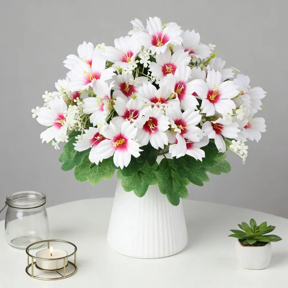 New UV Resistant Artificial Trumpet Flower Handmade Plastic Realistic Faux Blooms Realistic Artificial Flower Home Garden Decor