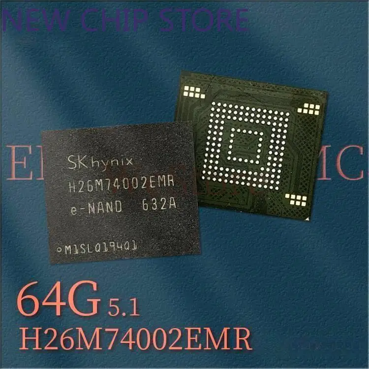 5pcs/lot 64GB 5.1 EMMC Flash Memory Chip for NS OLED memory module Phones and Tablets H26M74002HMR BGA 153