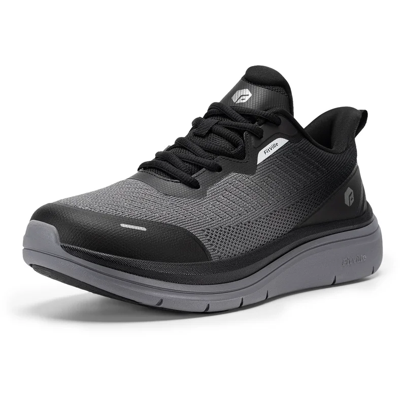 Fitville Wide Fit Walking Shoes Men'S Sports Sneakers Water-Repellent Casual Running Shoes For Men Foot Pain Relief Cushioning view 5
