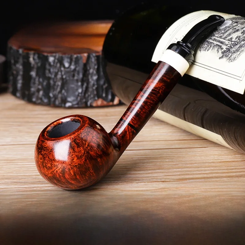 

Handmade Long Legged Shape Handcrafted Real Wood Pipe for Men Traditional Style Smoking Pipe Cherry Wood Pipe Accessories