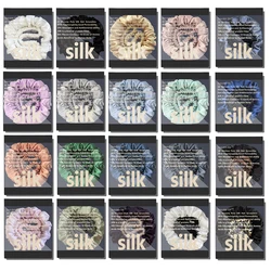 Luxurious 100% Natural Silk Solid Color Hair Ties High Quality Hair Scrunchies Women Big Hairbands Hair Accessories