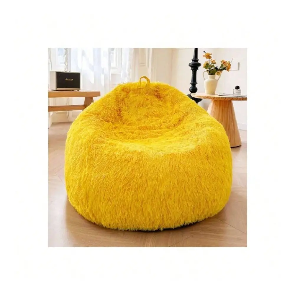 Plush Bean Bag Chair Cover Filling Not Included Washable, UltraSoft Faux Fur Storage Bean Bag Cover Large, Fluffy Bean Bag Chai