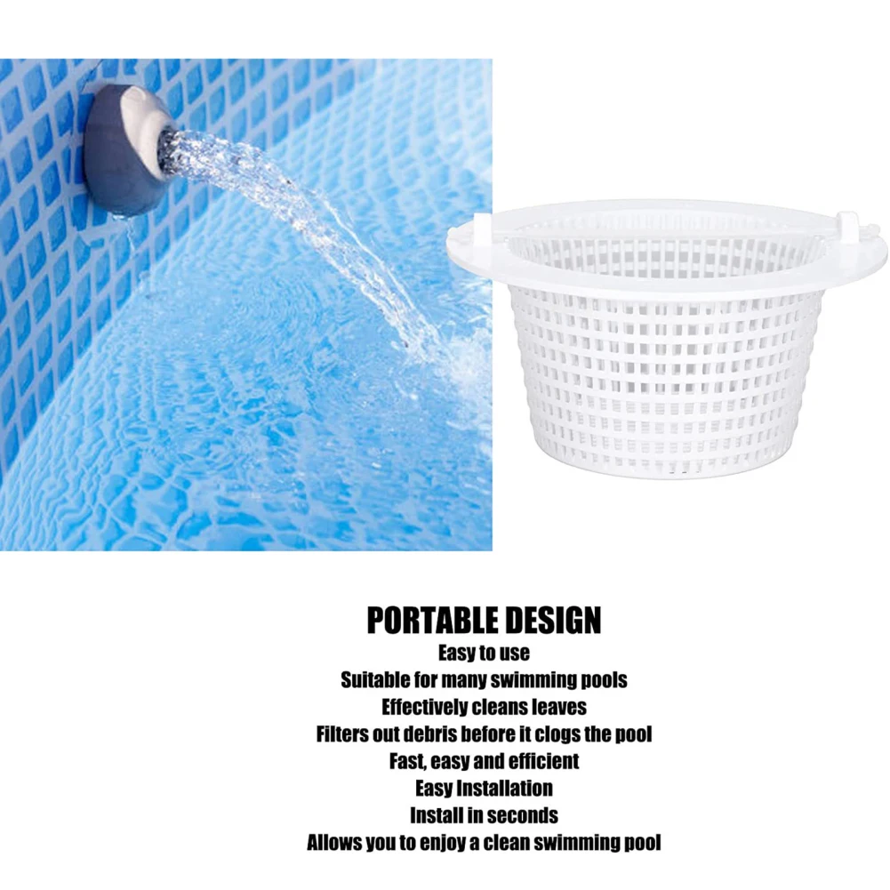 2 Pcs Skimmer Baskets for Hayward SP1091WM, Above Ground Pool Filter Basket with Handle, Swimming Pool Replacement Baskets