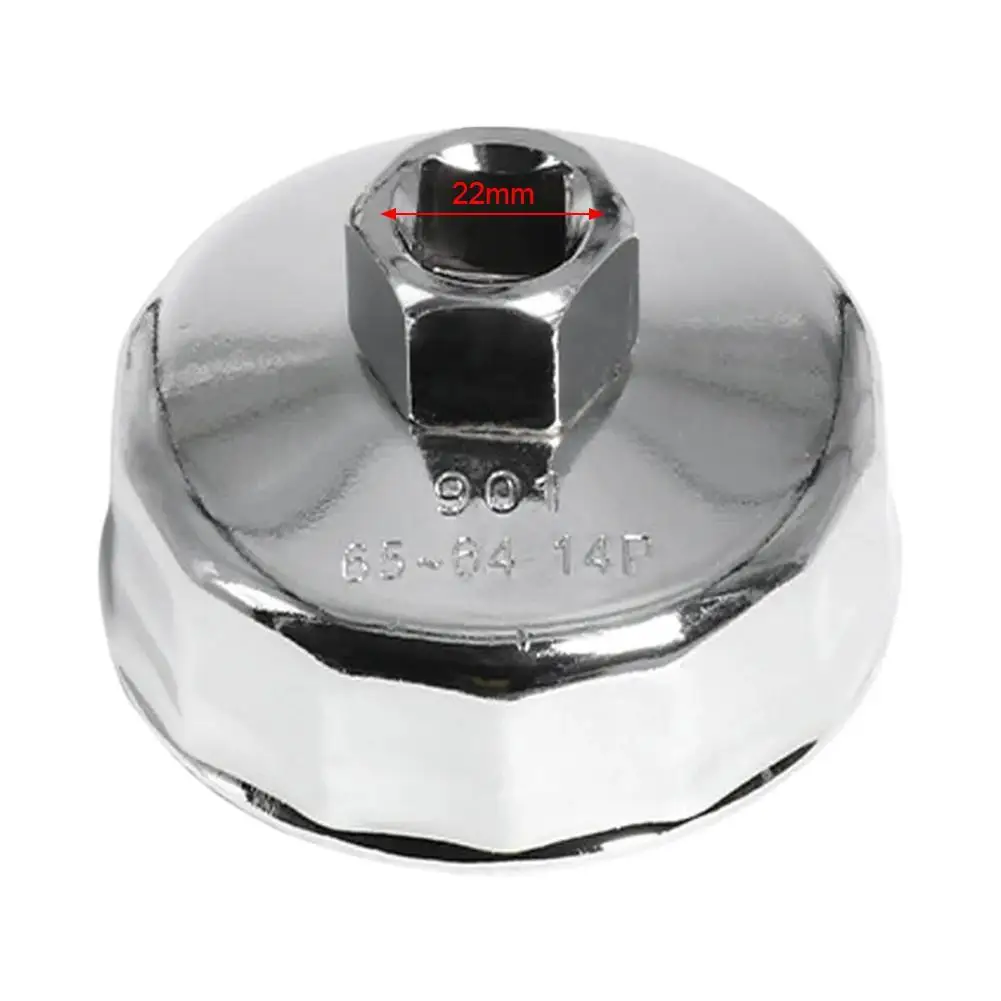 

901 Oil Filter Wrench 1/2" Square Steel Filter Socket Wrenches Oil Grid Disassembly Tool 14 Flutes Automobile Hand Repair Tools