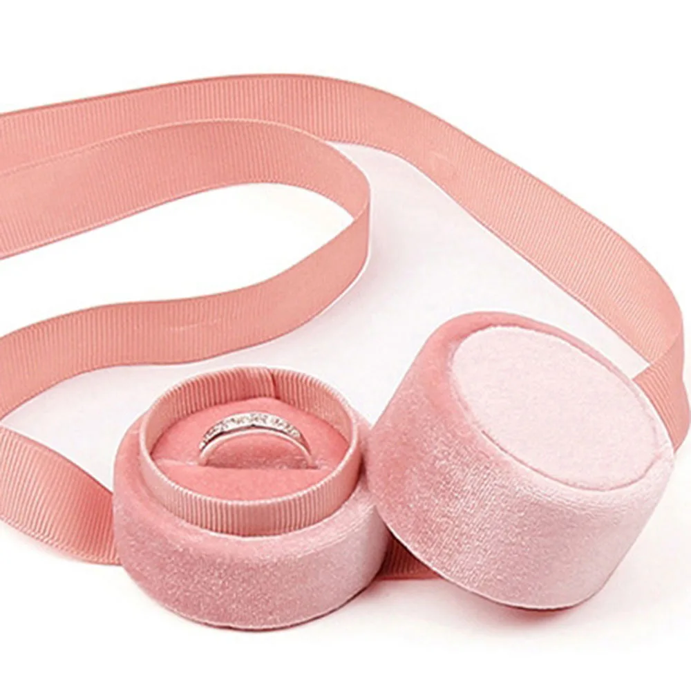 Packaging Pink Color Gift Box Velvet Bowknot Necklace Fashion Accessories Displays Box Jewelry Display Jewelry Box