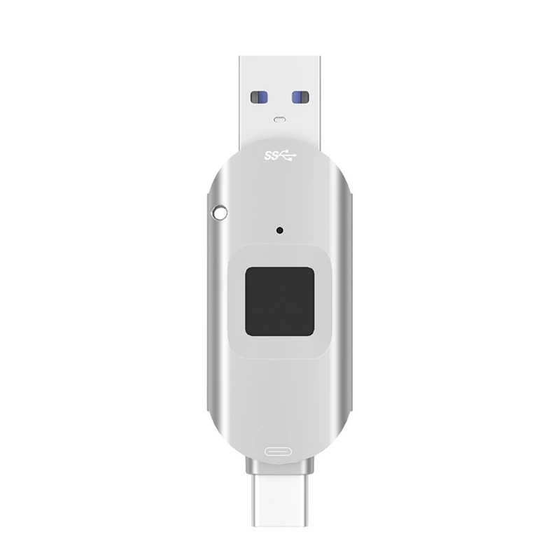 

Зашифрованный USB-диск, подходящий для мобильного телефона и компьютера Apple Type-C с распознаванием отпечатков пальцев 3-в-1