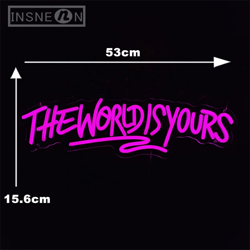 Imagem -02 - The World is Yours Neon Led Sign Luzes Penduradas na Parede Presente Personalizado para Quarto Decoração da Sala de Jogos Meninos e Meninas