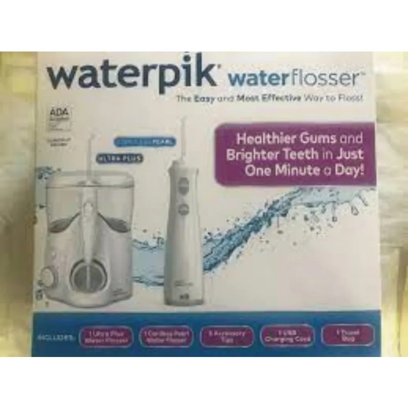 

Комбинированный пакет Waterpik Ultra Plus и беспроводной жемчужной ирригатор для воды