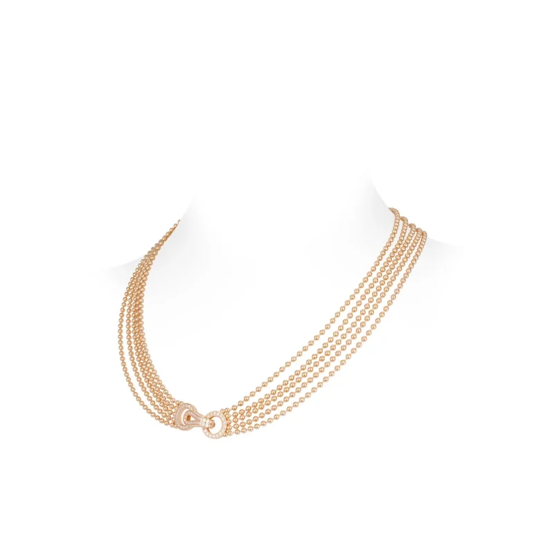 Bellux S925 Silver Necklace 2026 Trend Champagne Gold Beads Chains Multi Layer Necklace Woman Fine Jewelry Beads Necklace