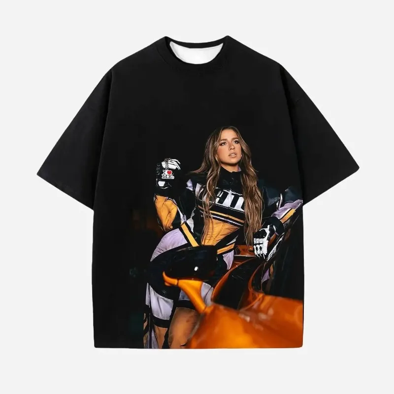 

Музыкальные футболки Singer Tate Mcrae T8 2025, мужские и женские винтажные футболки, летние футболки большого размера с короткими рукавами для фанатов, подарок