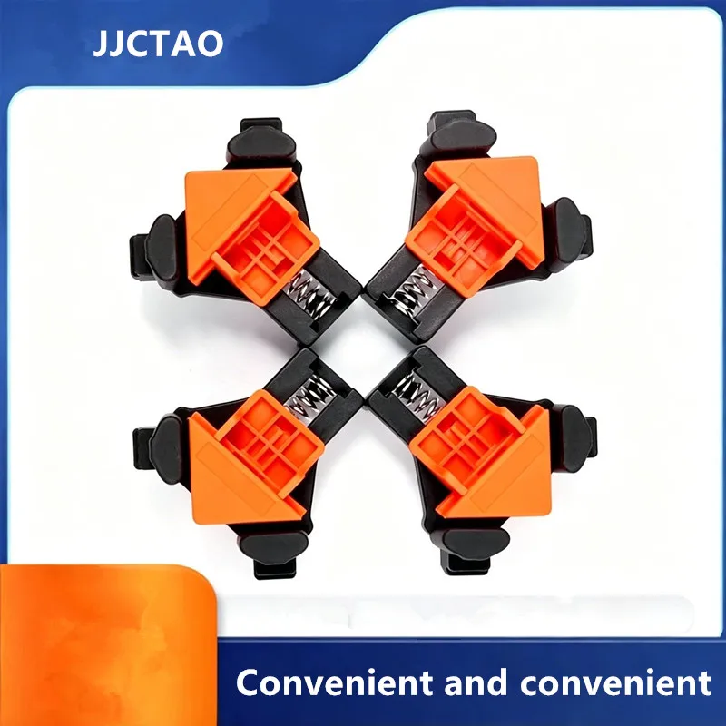2/4PCS Right Angle Fixing Clip Woodworking Clamp Adjustable Swing Corner Clamp Corner Clip Fixer for Welding Drilling Cabinets