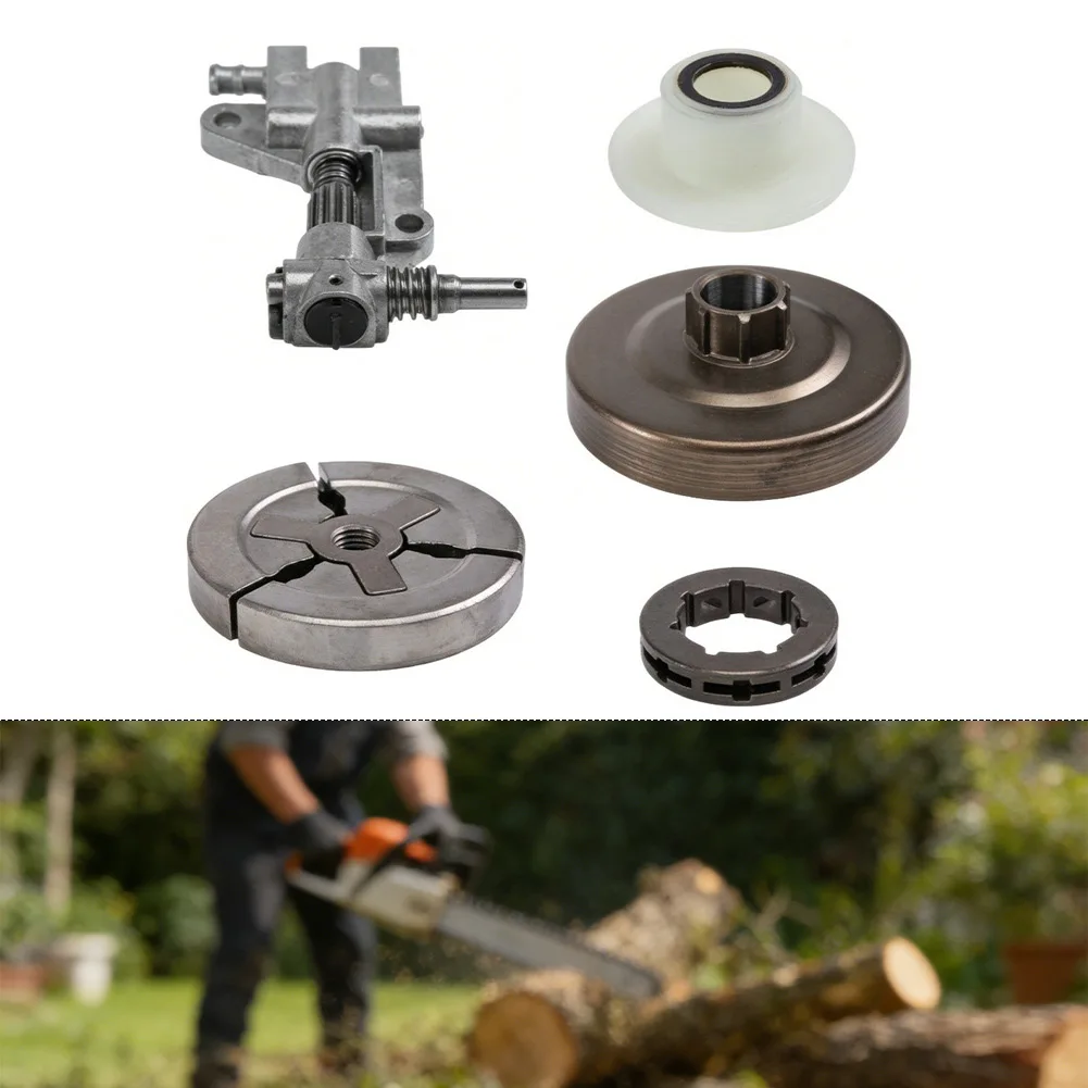 Clutch Gear Drum Kit for For 4500 5200 5800 Chainsaws Engine Displacement Matched to 45cc 52cc 58cc Water Pump Needs