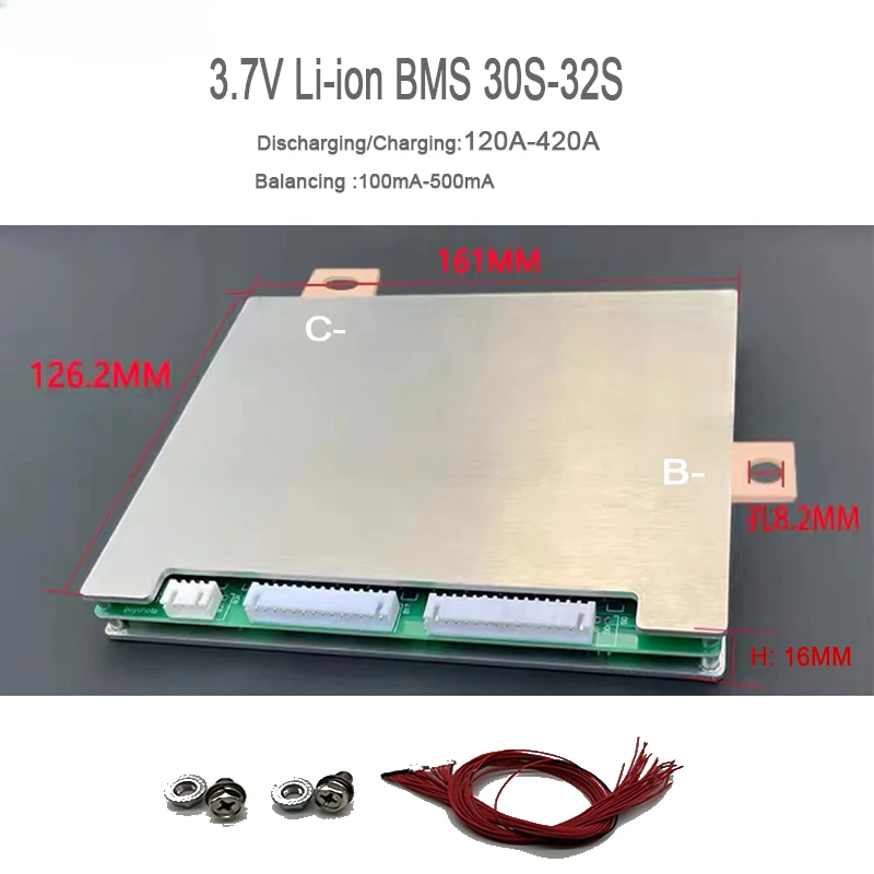 TOPBMS 3.7V BMS 26S 96V 109.2V 28S 100V 30S 108V 126V 32S 118V 134.4V Discharging Charging 200A 250A 300A 400A Balancing 200mA