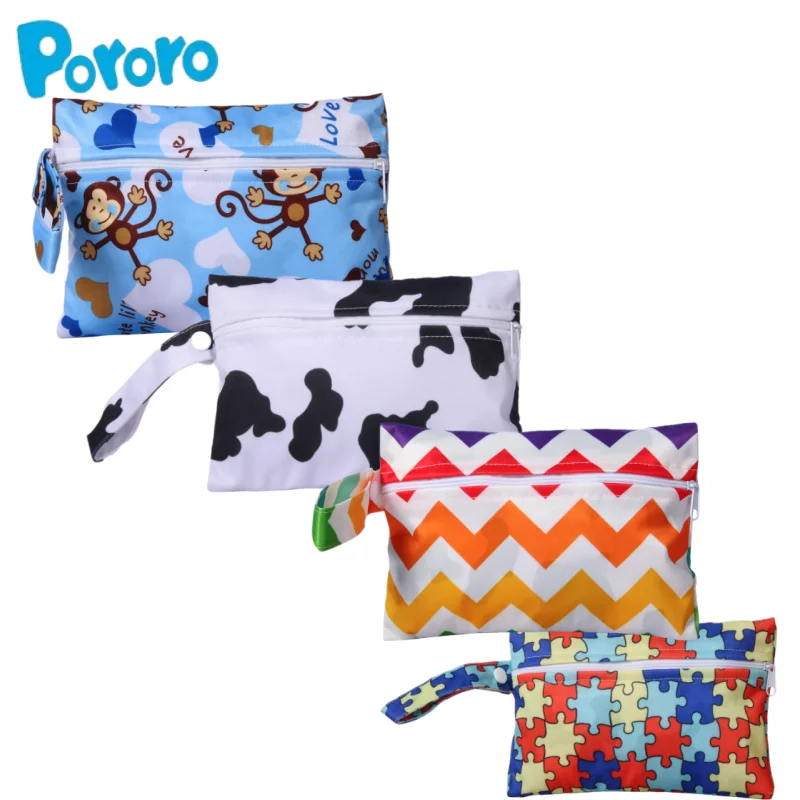 

Pororo 14cm X 20cm Diaper Storage Bag Wet Object Storage Reusable Recyclable Washable Wearable Portable Single Pocket