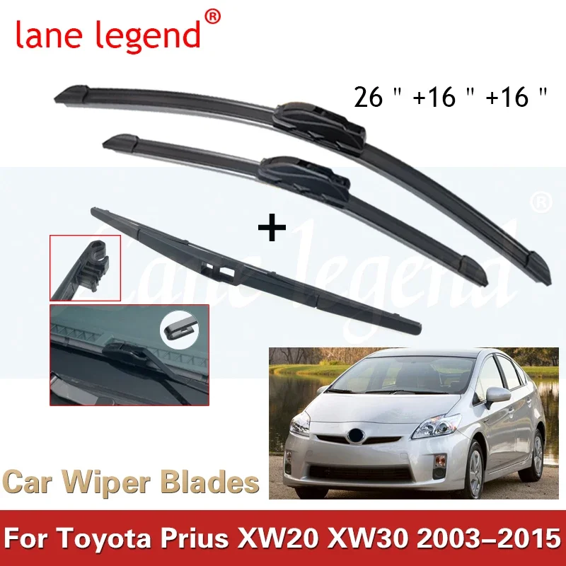 

Front Rear Wiper Blades For Toyota Prius XW20 XW30 2003 - 2015 2nd 3rd Gen Windscreen Windshield Window Car Accessories Refill