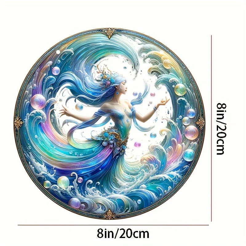 Regalo di fidanzamento Sea Spirit Suncatcher-ornamento da appendere per finestra rotonda in acrilico per soggiorno, ufficio, scuola, festa, Patio,