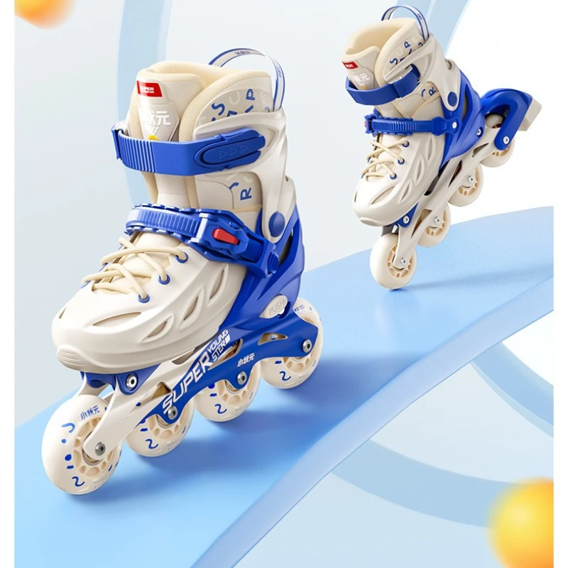 Adult Beginner Inline Skates Contrast Color, Double Buckle Adjustable Full Light-Up Wheels, Breathable Comfort Anti-Shock Sturdy view 6