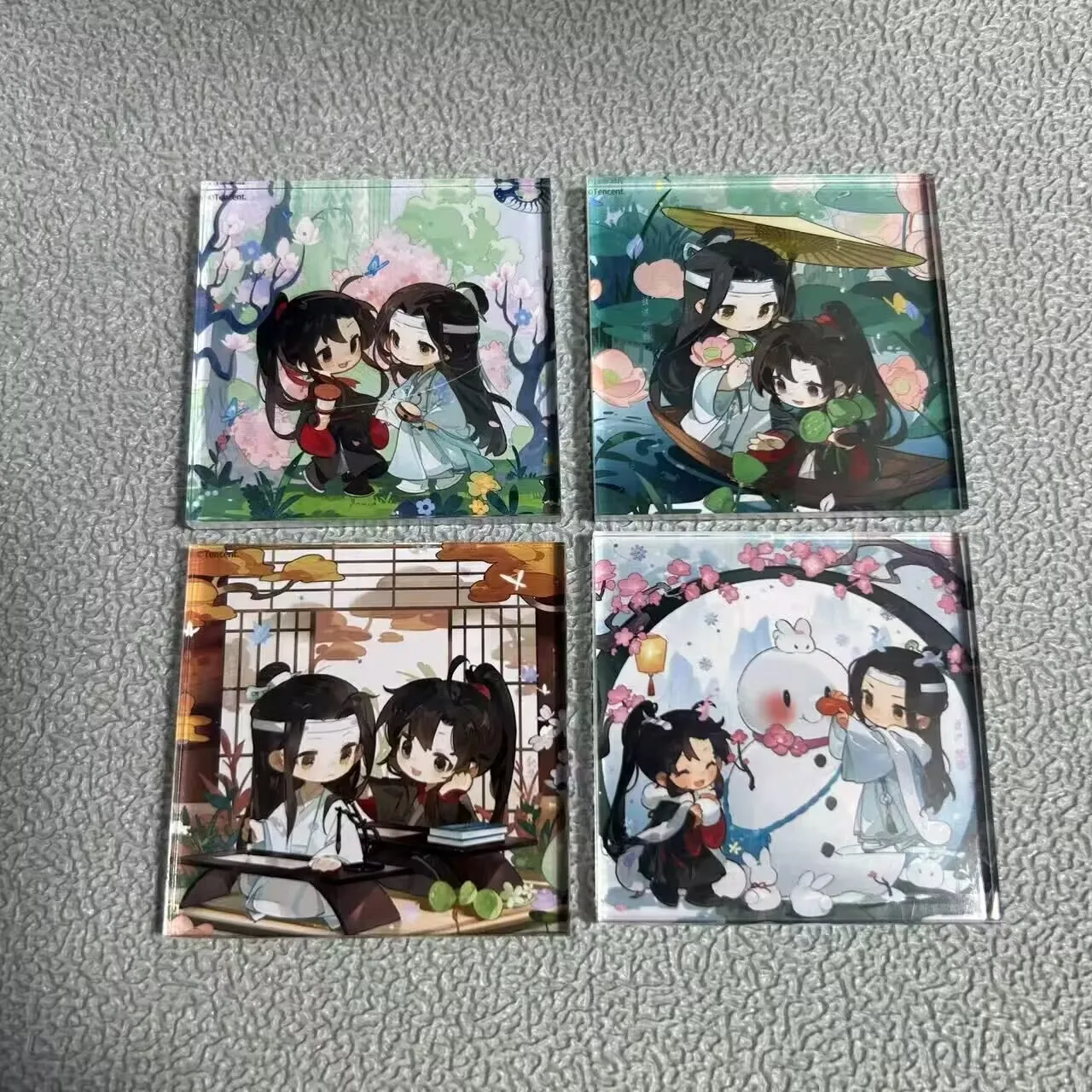 

LAN Wangji и Wei Wuxian, «Волшебный мастер», весна лето осень зима акриловые магниты на холодильник, популярные магнитные наклейки в стиле аниме