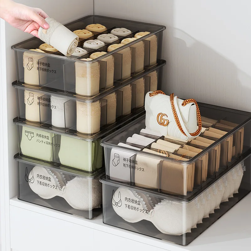 

Underwear Storage Box Home Drawer-Type Divider Magic Wardrobe Organizer Underwear and Socks Three-in-One