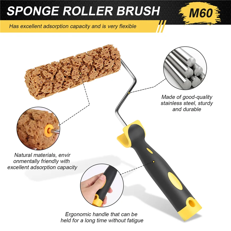 PORK-M60 Seaweed Sponge Roller Brush Imitation Seaweed Sponge Roller Pattern Liquid Wallpaper Paint Texture Tool