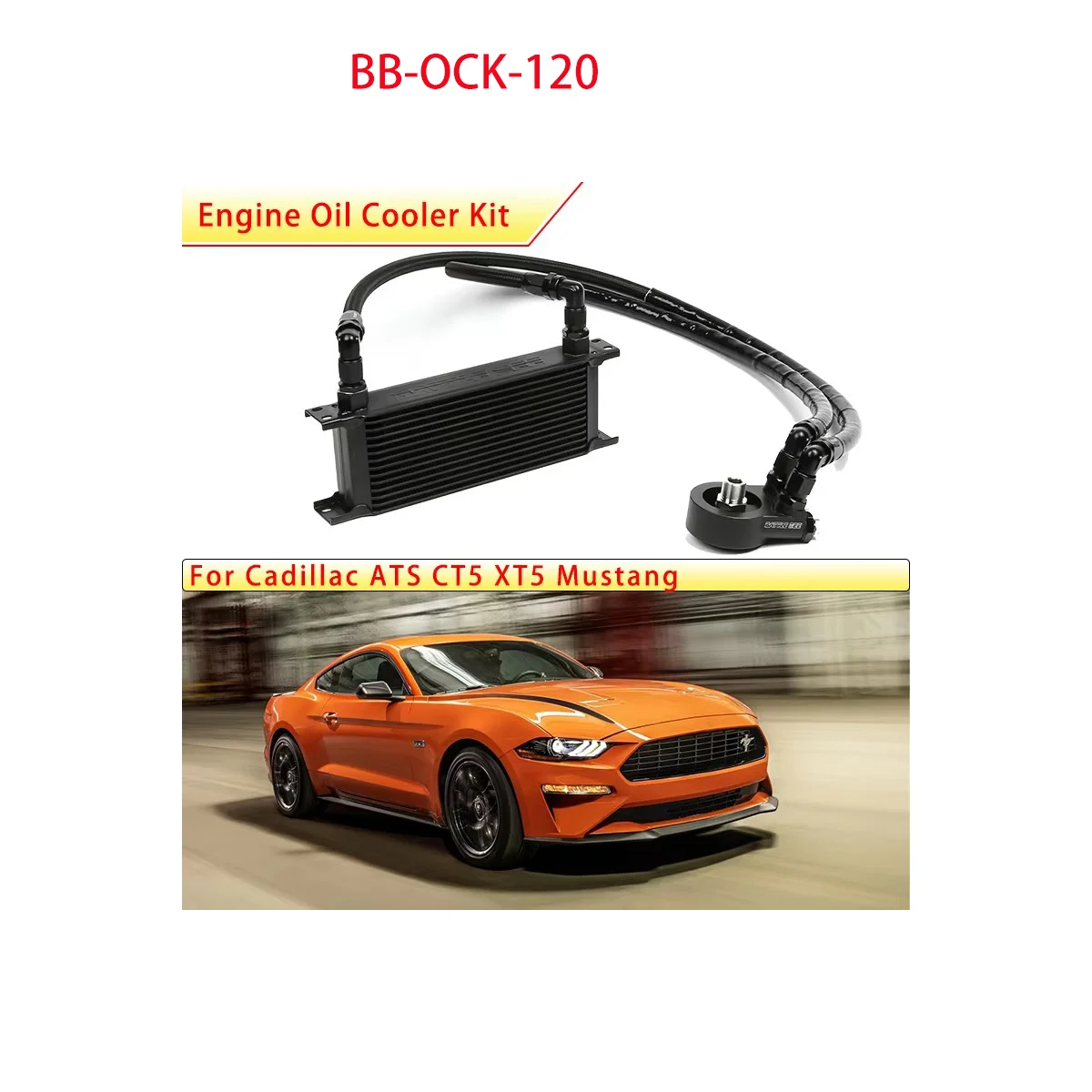 

Engine Oil Cooler Kit For ATS CT5 XT5 Mustang 2.3T Engine Radiator Oil Filter Sandwich Plate Adapter BB-OCK-120