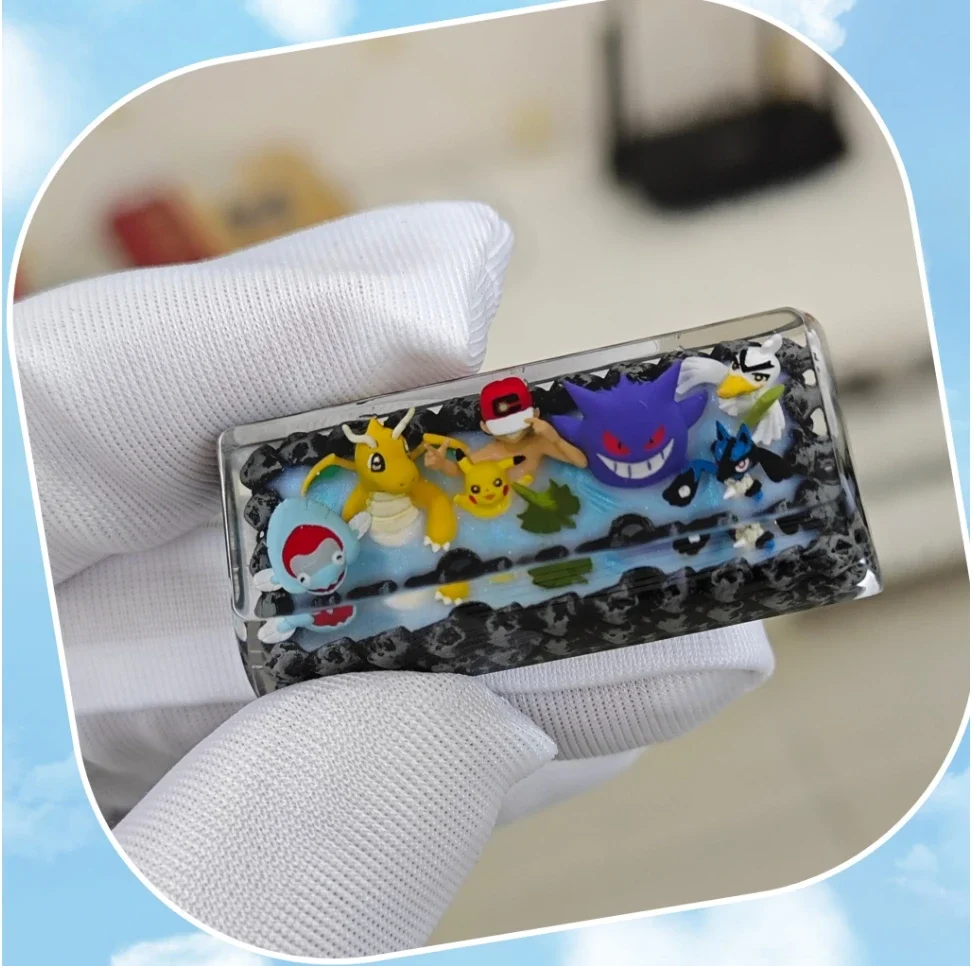 

PTCG Pokemon Enter Keycap Mechanical Keyboard Resin Transparent Stereoscopic Ash Ketchum Champion Gengar ENTER Keycap Wave 14