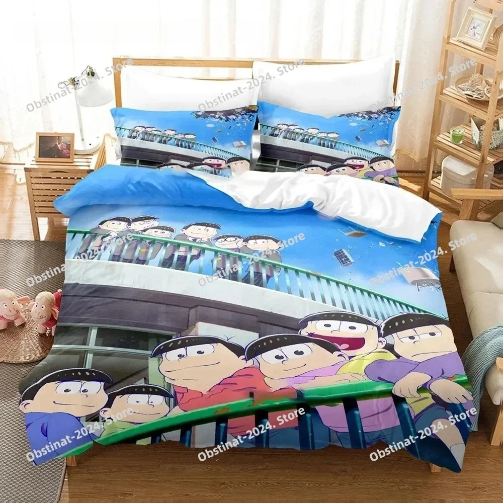 3D Print Anime Bed Sheet Set Osomatsu-san Bedding Set Printed Duvet Cover Pillowcase Single Double Style Queen King Size Sets - view 6