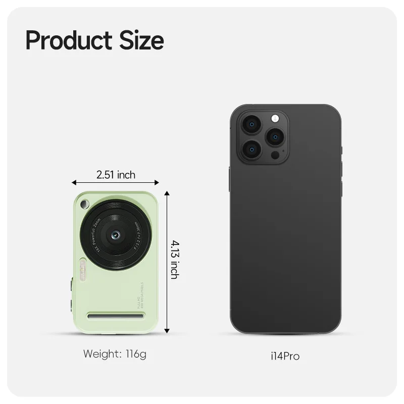 كاميرا رقمية 4K ضبط تلقائي للصورة كاميرا تسجيل الدخول HD 48MP مع كاميرا شاشة كبيرة 2.4 بوصة للتصوير الفوتوغرافي للأطفال والطلاب والكبار هدية