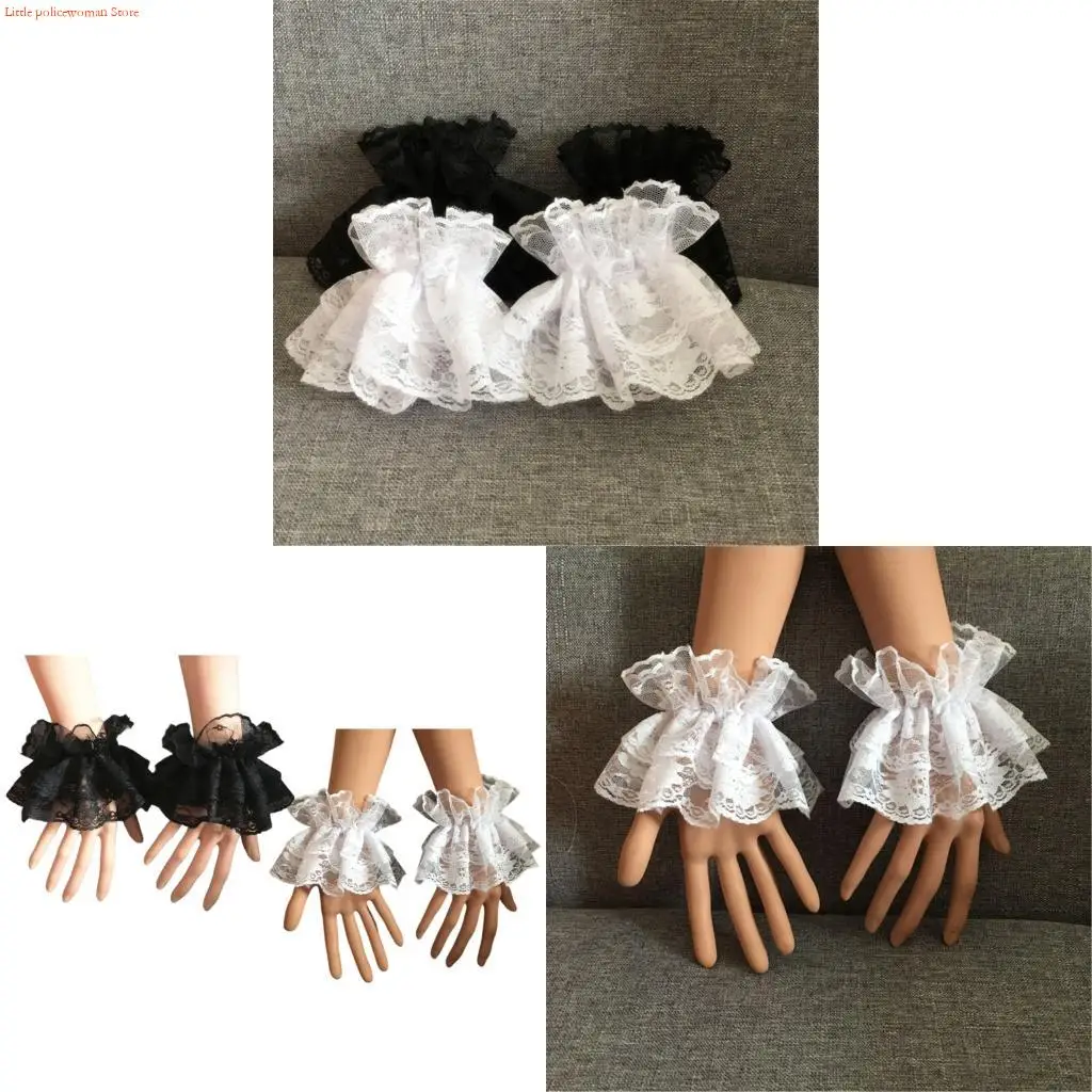 

F92D 2 пары кружевных цветочных рукавов с декоративными рукавами, армейская одежда для женщин, аниме-событие