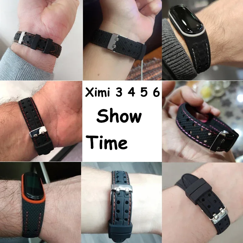 Silicone For Xiaomi Mi band 7 Strap Bracelet Sport Rubber watchband Replacement Smartwatch Strapfor Mi Band 3 4 5 6 7 Bracelet