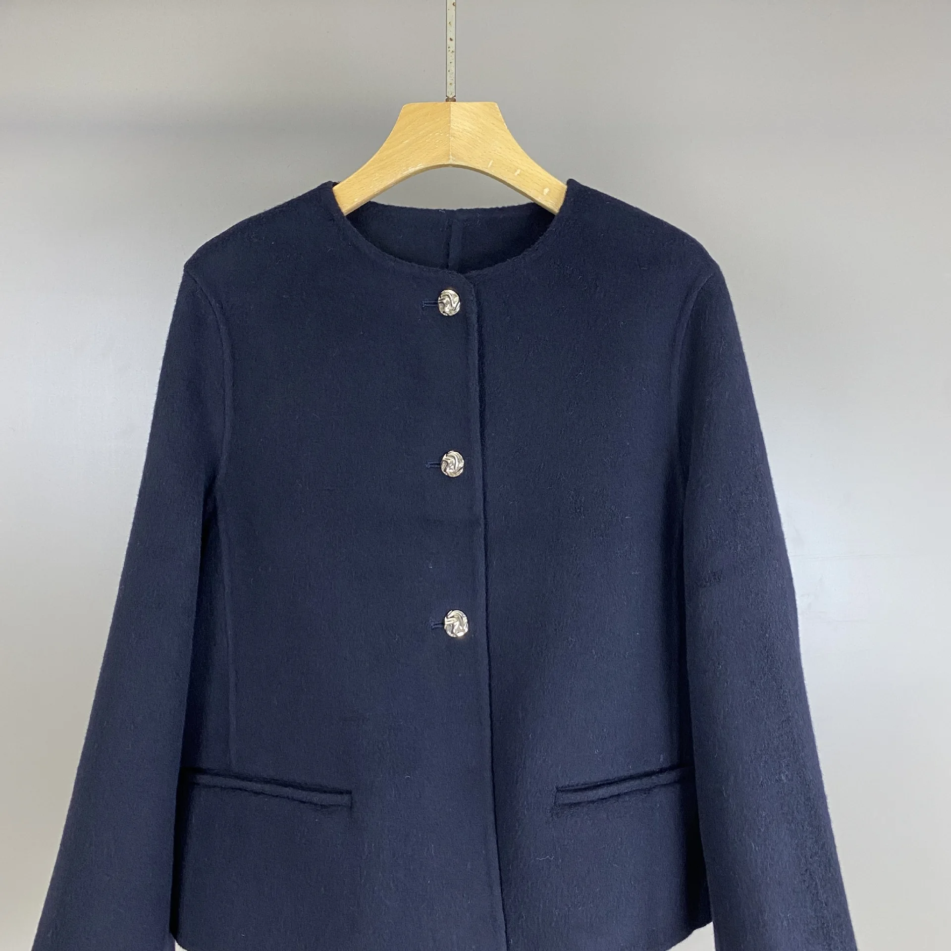 26 Autumn Winter New Women's Round Neck Cashmere Wool Solid Color Knitted Jacket