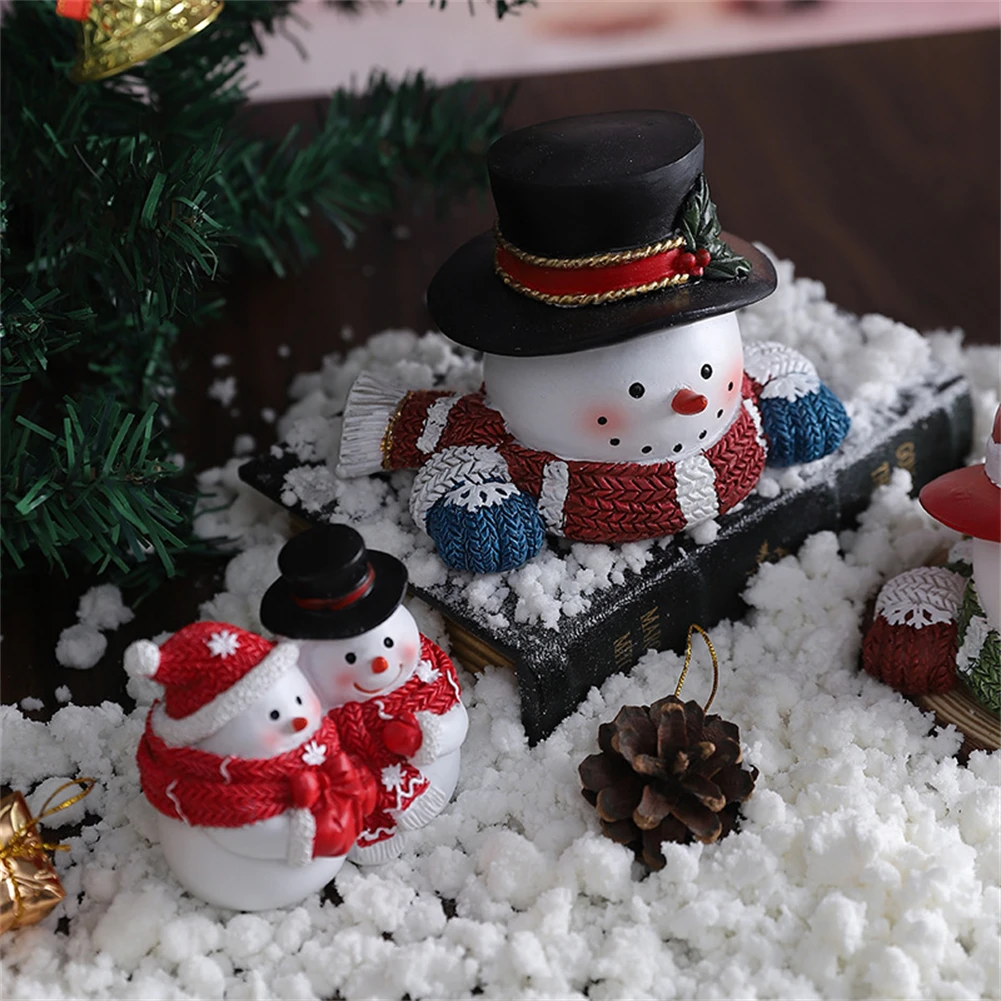 Figuras de natal artesanato resina boneco de neve festivo decoração lembrança festiva fontes de festa natal