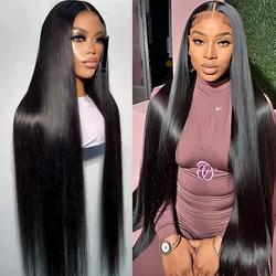 250 Dichte Perücken Echthaar Lace Frontal Perücke Glatte Echthaarperücken 13x6 HD Lace Front Perücke 30 40 Zoll 13x4 Lace Wig Echthaar