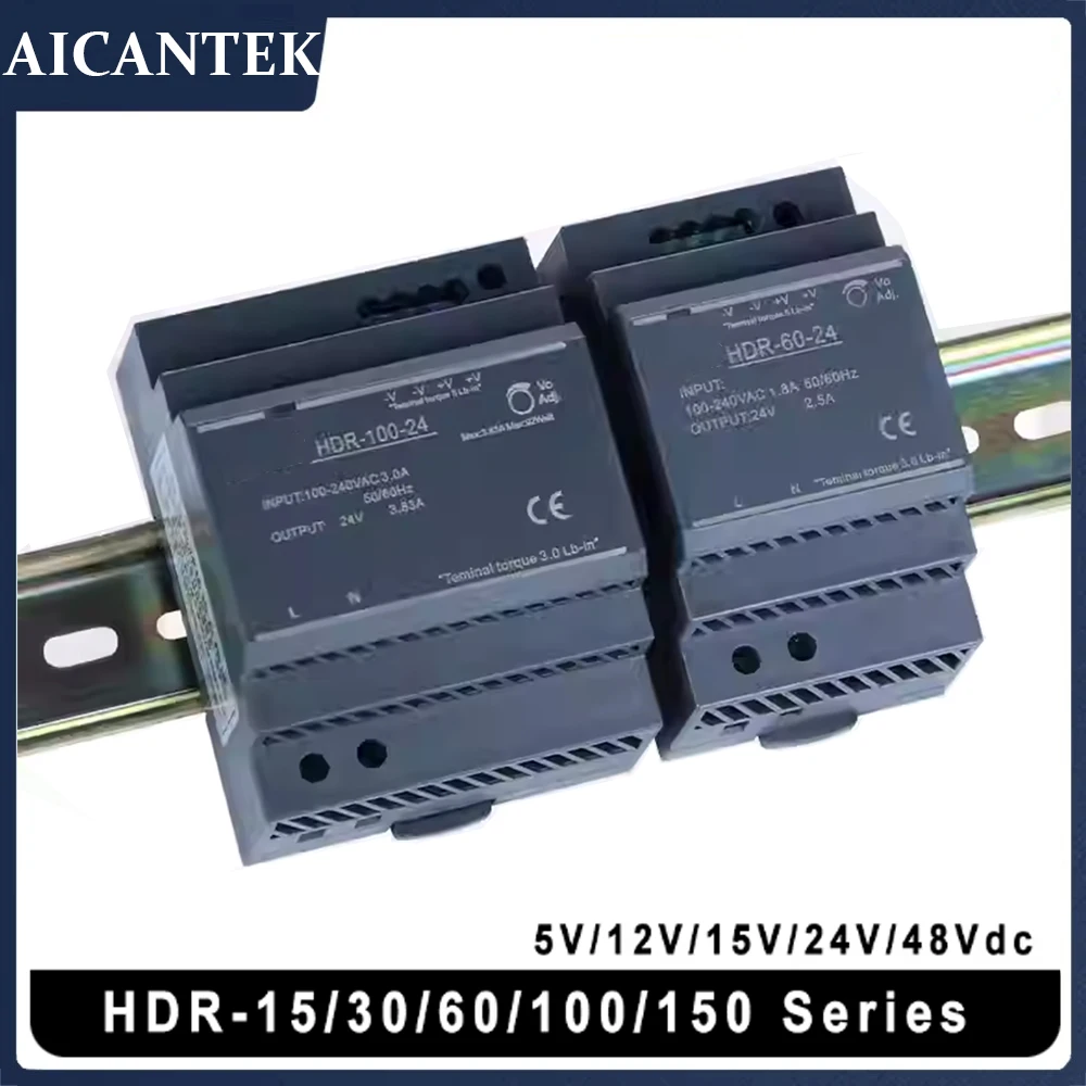 5V DC Schaltnetzteil HDR 15W 30W 60W 100W 150W 12V 24V Schienentyp Transformator HDR-60-12